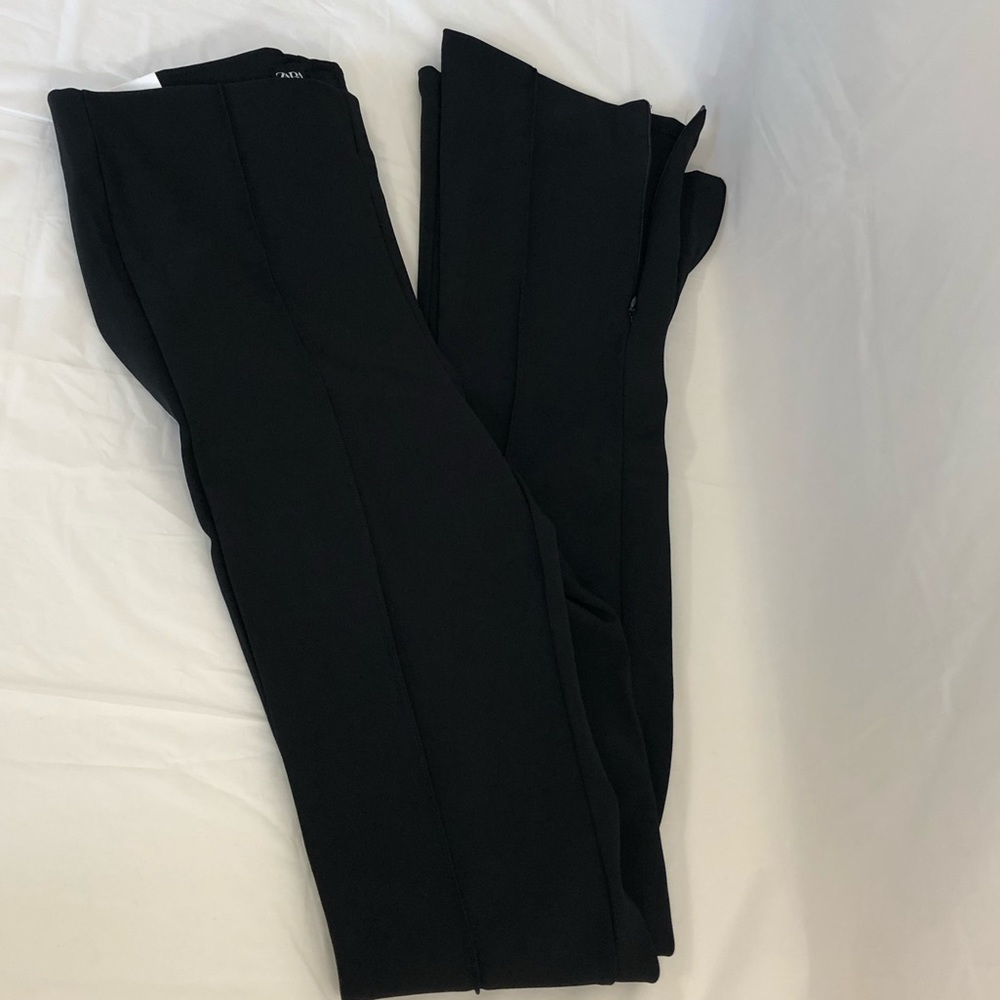 Zara Black Bi-stretch Extra Long Leggings - Picture 9 of 10